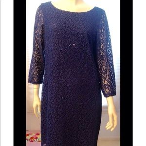 Jessica Howard Sequin & Lace Dress